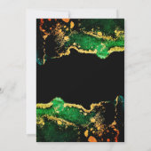 Invitation Emerald Black Gold Vintage Script Mariage numériqu (Dos)