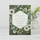 Invitation Emerald Bloom Botanical Wedding (Debout devant)
