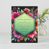 Invitation Emerald Bloom Moody Wedding (Debout devant)