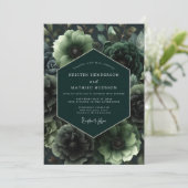 Invitation Emerald Bloom Opulent Wedding (Debout devant)