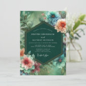 Invitation Emerald Bloom Whimsy Wedding (Debout devant)