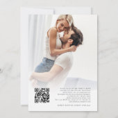 Invitation Emerald Blush Floral Photo Overlay QR Code Mariage (Dos)