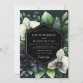 Invitation Emerald Botanical Enchantment Wedding (Devant)