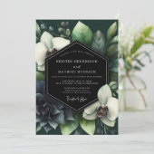 Invitation Emerald Botanical Enchantment Wedding (Debout devant)