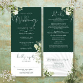 Invitation Emerald Botanical Floral Tout en un Mariage
