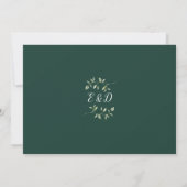 Invitation Emerald Botanical Greenery Monogram Mariage (Dos)