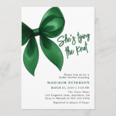 Invitation Emerald Bow Elle Noue le Nœud Réception de Mariage (Devant)