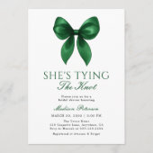 Invitation Emerald Bow Elle Noue le Nœud Réception de Mariage (Devant)