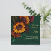 Invitation Emerald & Burange Tournesol Mariage Floral (Debout devant)