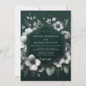 Invitation Emerald Chiaroscuro Bloom Wedding (Devant)