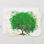 Invitation Emerald Coeur Feuille Arbre Grange Mariage en bois (Dos)