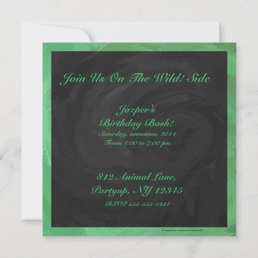 Invitation Emerald Cream et Black Party (Dos)