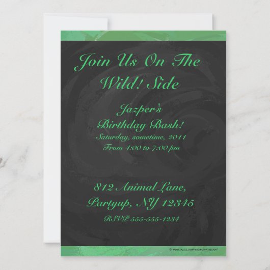 Invitation Emerald Cream et Black Party (Dos)