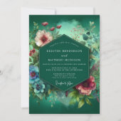 Invitation Emerald Deep Floral Opulence Wedding (Devant)