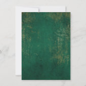 Invitation Emerald Deep Green Distressed Grungy Gold Bride (Dos)