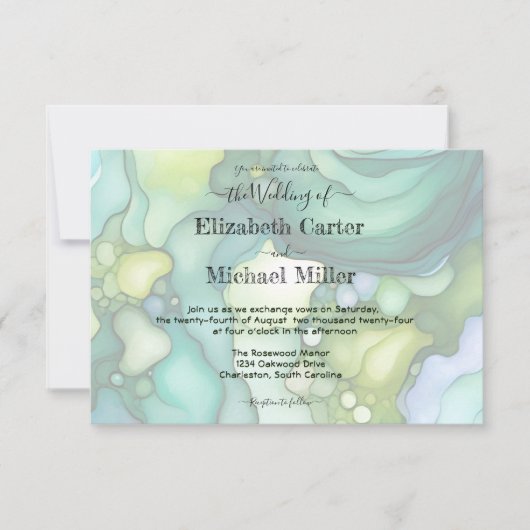Invitation Emerald Dream : Le minimalisme d'élégance Mariage (Devant)