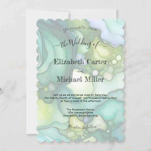Invitation Emerald Dream : Le minimalisme d'élégance Mariage  (Devant)