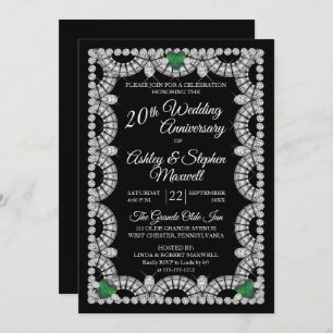 Invitation Emerald et Diamond 20e anniversaire de Mariage