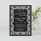 Invitation Emerald et Diamond 35e anniversaire de Mariage (Debout devant)