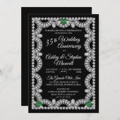 Invitation Emerald et Diamond 35e anniversaire de Mariage (Devant / Derrière)