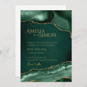 Invitation Emerald et Gold Left Dark (Devant / Derrière)