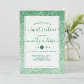 Invitation Emerald Faux Parties scintillant Élégante douce 16 (Debout devant)