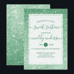 Invitation Emerald Faux Parties scintillant Élégante douce 16<br><div class="desc">Emerald Faux Parties scintillant Élégante Sweet 16 Anniversaire Invitation. Un élégant et moderne invitation de fête Sweet 16 Anniversaire. Ce design présente une parties scintillant vert émeraude et ombre avec un cadre blanc et rouge élégant. Si vous avez une princesse adolescente qui aime le glam, alors c'est parfait pour elle!...</div>