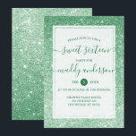 Invitation Emerald Faux Parties scintillant Élégante douce 16<br><div class="desc">Emerald Faux Parties scintillant Élégante Sweet 16 Anniversaire Invitation. Un élégant et moderne invitation de fête Sweet 16 Anniversaire. Ce design présente une parties scintillant vert émeraude et ombre avec un cadre blanc et rouge élégant. Si vous avez une princesse adolescente qui aime le glam, alors c'est parfait pour elle!...</div>