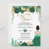 Invitation Emerald Floral Princess Mis Quince Quinceañera (Devant)