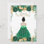 Invitation Emerald Floral Princess Mis Quince Quinceañera (Dos)