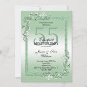 Invitation Emerald Gem & Glitter 55e Anniversaire de mariage (Devant)
