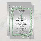 Invitation Emerald Gem & Parties scintillant & Silver 1er Mar (Devant / Derrière)