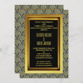 Invitation Emerald & Gold Art Déco Mariage (Devant / Derrière)