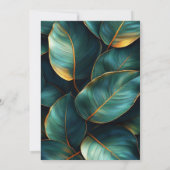 Invitation Emerald Gold Botanical Luxury Green Leaf  (Dos)