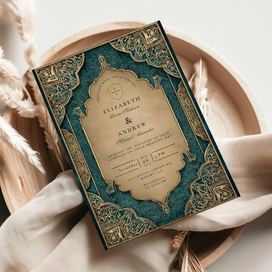 Invitation Emerald Gold Islamic Wedding