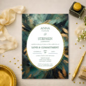Invitation Emerald & Gold Love & Commitment Ceremony