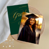 Invitation Emerald Gold Minimal Scripté de la cérémonie de gr