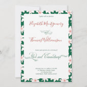 Invitation Emerald Gree Floral Engagement Cérémonie Invitatio (Devant)