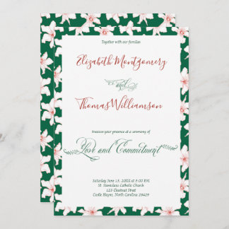 Invitation Emerald Gree Floral Engagement Cérémonie Invitatio