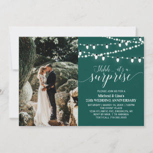 Invitation Emerald Green 20th Photo Mariage Anniversaire