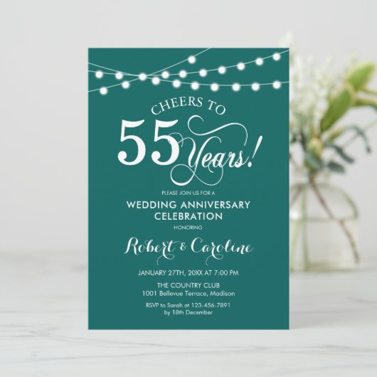 Invitation Emerald Green 55e anniversaire du Mariage (Debout devant)