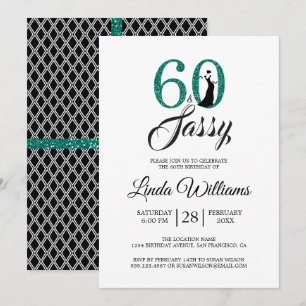 Invitation Emerald Green 60 et Sassy 60e fête d'anniversair