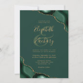 Invitation Emerald Green Agate Corners Mariage (Devant)
