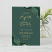 Invitation Emerald Green Agate Corners Mariage (Debout devant)