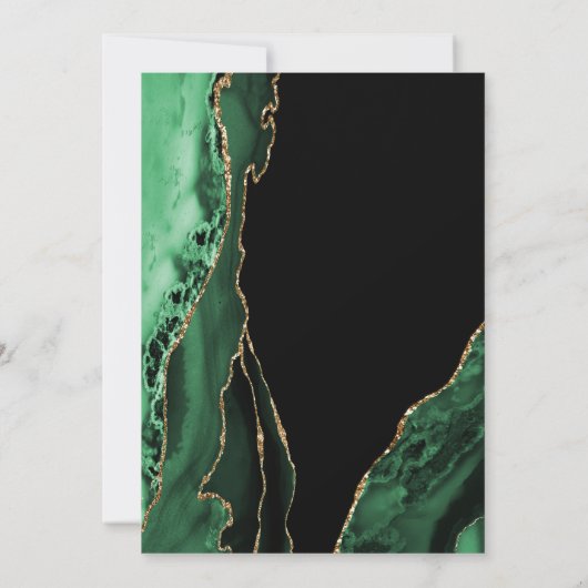 Invitation Emerald Green Agate Or Black 40e anniversaire (Dos)