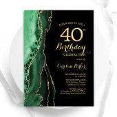 Invitation Emerald Green Agate Or Black 40e anniversaire