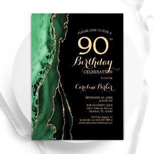Invitation Emerald Green Agate Or Black 90e anniversaire