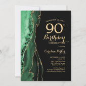 Invitation Emerald Green Agate Or Black 90e anniversaire (Devant)