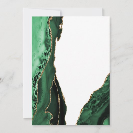 Invitation Emerald Green Agate Or Blanc 70e anniversaire (Dos)
