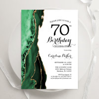 Emerald Green Agate Or Blanc 70e anniversaire
